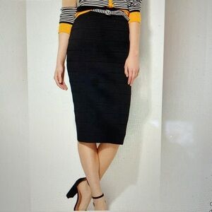 NWT NY & Co Black Textured Bandage Skirt